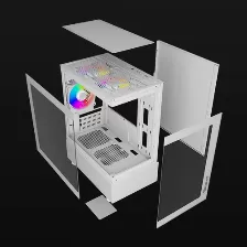 Gabinete Ocelot Gaming Glass Ew7 Psu No, Vent. 1x 120 Mm, Blanco